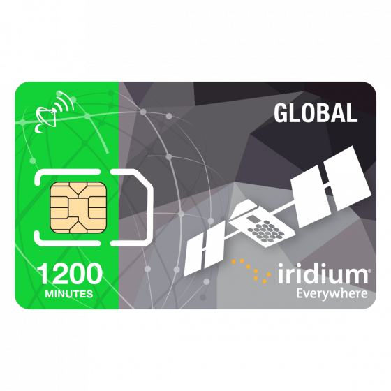هاتف Iridium Satellite Phone Global مسبق الدفع بطاقة SIM - 1200 دقيقة (صالحة لمدة 24 شهرًا)